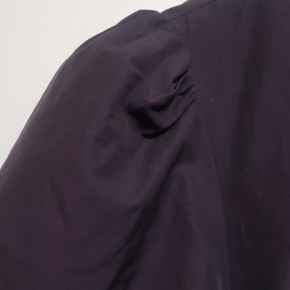 Anthropologie purple trench coat with decorative stitching and buttons - Picture 2 of 13